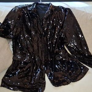 Boohoo Plus Size Sequin Blazer PARTY